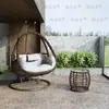 Silla Cesta Colgante Columpio de Interior Silla Colgante de Balcón Hamaca de Ocio Columpio Doble Cesta Colgante de Patio Silla de Ratán