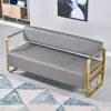 Silla de Espera para Salón de Belleza, Área de Descanso para Tienda de Belleza y Ropa, Sofá de Acero Inoxidable Chapado en Oro, Banco Largo para Área de Espera