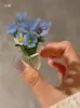 Ornatos de Mesa Flor de Vidro Zibo Feitos à Mão, Arranjos Florais Realistas Semelhantes a Buquês, Presentes Artesanais, Decorações de Escritório