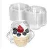 Caja de Empaque para Cupcakes de Papel Transparente de una Pieza Paquete de Dos Cajas de Empaque para Muffins Cupcakes Tartas para Uso Comercial