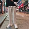 Pantalones grises de primavera y otoño para hombre, estilo coreano, a la moda, holgados, informales, combinables, ulzzang, rectos, finos y deportivos.