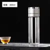 Copo de Água de Vidro com Tampa de Abertura de Um Toque, Copo de Abertura Rápida para Carro, Copo de Água Térmico de Camada Dupla para Negócios Masculino, Dropshipping