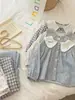 8001 Conjunto de Pijama para Niñas Ropa de Casa 2026 Nuevo Otoño Temprano Algodón Puro Bordado Cuello de Muñeca Manga Larga