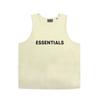Camiseta sin mangas con letra Hhh Essentials Moda de calle Marca de moda Casual Versátil Holgada Camisa base Unisex Algodón puro