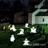 Placa de Jardim Fantasma Branco de Halloween com Estaca Decorações de Halloween para Quintal Gramado Jardim