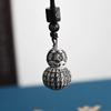 Colgante de calabaza Baifu en plata de ley s999, cadena de suéter versátil retro abierta para hombres y mujeres.