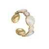 Tiktok popular estilo ins diseño de nicho lujo ligero anillo versátil acero inoxidable moda personalidad anillo abierto versátil