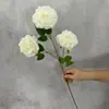 Flor Artificial nova rosa diamante de três cabeças flor de seda decoração de sala de estar adereços de decoração para fotos fileira de flores de casamento estilo ins
