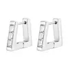 Aretes de botón cuadrados con incrustaciones de diamantes de estilo europeo y americano para mujer, moda, personalidad, versátiles, aretes de diamantes de oro de 18 quilates, venta al por mayor