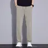 Pantalones de Hilo de Hielo Frescos y Suaves Elásticos en Cuatro Direcciones para Hombre, Pantalones de Aire Acondicionado de Hilo de Hielo
