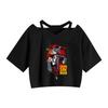 Venda Quente Transfronteiriça Chainsaw Man motosserra Homem Anime Feminina Alcinha Solta Curta Ombro a Ombro Camiseta