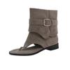 Sandálias Romanas Respiráveis de Personalidade Estilo Blogueira de Nicho da Moda Chinelos Casuais Femininos Sandálias Botas Curtas Rasteiras