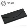 Estuche Plegable de PU Saffiano Negro para Lentes, Estampado Directo, Antipresión, Triangular, para Gafas de Sol, Estuche Imprimible para Gafas de Sol