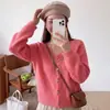 Jaqueta Cardigan Suéter Curto para Mulheres, Outono e Inverno 2026 Novo Estilo, Casual, Estiloso, Versátil, Top de Tricô de Botão Único