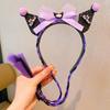 Diadema de peluca Kulomi para niñas, diadema de Sanrio para el cabello, diadema de princesa para bebés, banda para el cabello con correa de corona