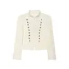 Chaqueta de Traje para Mujer de Estilo Europeo y Americano para Primavera y Otoño, Nueva Moda, Temperamento, Botón de Rana, Hombro Acolchado, Ajustado