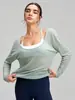 Nuevo Estilo Holgado Delgado Ropa de Yoga para Mujer, Top Deportivo Transpirable de Secado Rápido para Fitness, Cubre-Todo de Manga Larga para Pilates