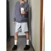 Suéter de Punto Versátil con Cuello en V para Hombre, Estilo Coreano de Otoño, Estilo Holgado y Relajado, Top de Punto de Color Sólido, Color Gris para Pareja, en Stock