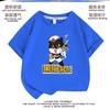 Camiseta Infantil de Gato Negro Sheriff Manga Corta Tallas Mediana y Grande Ropa Infantil Niños y Niñas Top Versátil Nuevo Verano 2023