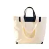 Bolsa de lona de mão em couro, feita sob medida, de alta qualidade, design patchwork, grande capacidade, lisa, adequada para viagens, publicidade e fins promocionais corporativos