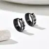 Pendientes de Acero de Titanio Bicolor a Cuadros Estilo Europeo y Americano, Aros Geométricos de Diseño de Nicho, Pendientes de Lujo Ligero de Alta Gama para el Día a Día