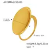 Xinyixinxin Marca Europea y Americana Pieza Oval Geométrica Anillo de Apertura Ajustable Anillo de Dedo Índice Metálico de Acero Inoxidable Joyería