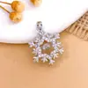 Colgante Accesorios Navideños Transfronterizos Exquisito Colgante de Collar Copo de Nieve de Zirconia Diseño de Nicho para Mujer Accesorios de Joyería de Alta Gama