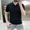 2026 Nueva Camisa Polo de Cuello con Solapa Camiseta de Punto de Manga Corta para Hombre Verano Delgado Casual Atractivo Holgado Top de Moda