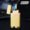 Rueda de amolado de metal encendedor de doble interruptor de fuego encendedor de cigarrillos por inducción de metal regalo creativo logotipo de letras de personalidad al por mayor