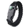 Pulseira de Sobrevivência Multifuncional, Pulseira Trançada de Paracord, Bússola, Pederneira, Termômetro, Pulseira de Emergência, Equipamento para Exterior
