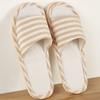 Zapatillas de Casa de Lino Four Seasons para Interior Suelo de Casa EVA Antideslizante Rayadas de Pareja para Hombre y Mujer Zapatillas de Lino Venta al por Mayor