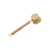 Cepillo de Sisal para Ollas para Uso Doméstico, Cepillo de Bambú con Mango Largo para Lavar Ollas y Platos, Cepillo con Mango de Bambú para Limpieza de Cocina, Eliminar Sarro y Grasa