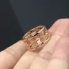 Anillo de Calabaza Kirin con Diamantes Completos Versión de Alta Gama Chapado en Oro Rosa de 18K Anillo de Banda Ancha Lujo Ligero Anillos de Pareja de Alta Gama Estilo Nicho Ins