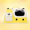 Mochila de viaje cómoda para mascotas con ventana de visualización y compartimentos de almacenamiento.