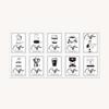 Spot Wholesale 100 Piezas/Paquete Taza de Café Rectangular Pegatina Blanca y Negra Pegatina para Caja de Regalo Pegatina de Empaque Autoadhesiva