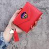 Cartera de Monedero con Borla de Color Puro Taylor Dunhuang 70% de Descuento Cartera Portatarjetas de Estudiante Estilo Delgado de Dibujos Animados Lindos