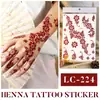 Nuevas Pegatinas de Tatuaje de Encaje de Henna Roja Transfronterizas con un Toque de Lujo, Pegatinas de Tatuaje Temporales Realistas para el Dorso de la Mano, Estilo Indio, En Stock