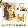 Bandera de feliz cumpleaños con letras de coche de ingeniería, suministros de decoración para fiestas, pancarta, juego de tarjetas para pastel