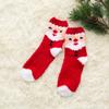 Meias de Dormir de Lã Coral de Árvore de Natal Amor Vermelho Outono e Inverno Engrossado Meio Veludo Quente Meias de Natal de Alce Fofas para Mulheres