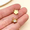 Aço Inoxidável Ponto Dourado Diamante Padrão Geométrico Hexagonal Triângulo Pingente DIY Brincos Pulseira Colar Acessórios de Joias