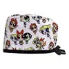 Gorro Quirúrgico Estampado de Algodón Ajustable Bolsa para Cabello Largo de Mujer Gorro Dentista Clínica Dental Gorro Esmerilado Comercio Exterior para Hombres