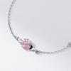 Nalan Prata de Lei S925 Estilo Fresco Pulseira de Flor de Cerejeira e Borboleta Doce Estilo Ins Delicada Pulseira de Flor com Diamante Rosa S7846