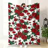Venta Directa de Fábrica Manta Cálida de Terciopelo Doble Cara Estampada Regalo Patrón Floral Manta para Siesta Manta de Franela