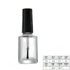 Botellas Transparentes Redondas y Cuadradas para Esmalte de Uñas 5ml 10ml 15ml Botellas de Vidrio para Cosméticos con Tapa y Pincel