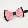 Gravata borboleta de cor pura de camada dupla, estilo europeu e americano, para colarinho masculino, com filigrana, cetim, laço móvel, fabricantes de Shanzhou, atacado