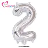 Globos de 16 pulgadas Números 0 a 9 Cumpleaños Boda Decoración de Habitación Globos Color Gradiente Dorado Fabricante de Globos Venta al por Mayor