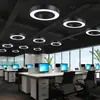 Lámpara de Araña Anillo Luz Redonda LED Oficina Gimnasio Centro Comercial Supermercado Tienda Círculo Estilo Industrial Luminaria de Anillo