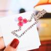 Accesorios para el cabello estilo coreano para niña, horquilla ovalada hueca con forma de corazón, pinza para el cabello con diamantes de imitación de aleación, elegante flequillo lateral