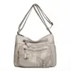 Bolsa de ombro feminina mais vendida internacionalmente, couro PU macio, grande capacidade, bolsa transversal multifuncional, estilo vintage simples, bolsa transversal para mães