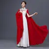 Nuevo Cheongsam Mejorado Versión Larga Vestido Blanco Disfraz Capa Roja Disfraz para Actuación Escénica Nueva Chinoiserie